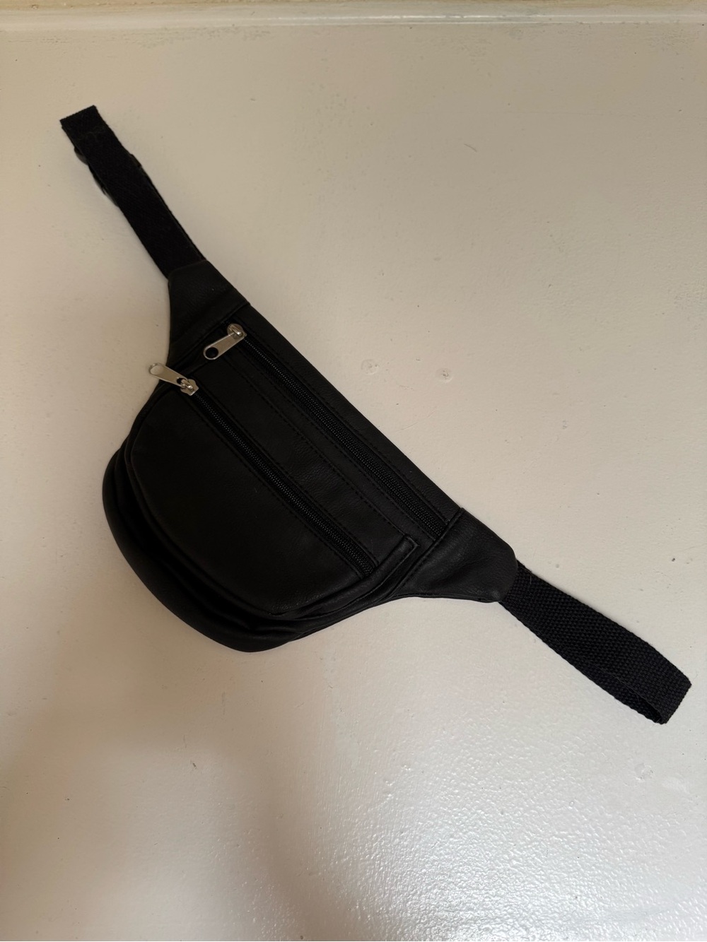 Black Leather Waist Bag / Fanny Pack - Classic Everyday Carry